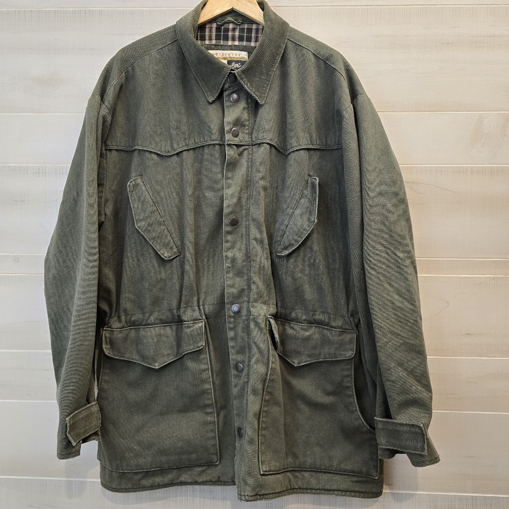 {XXL} Vintage Wrangler Barn Coat Khaki Green Work Wear Country Farmer Gardner